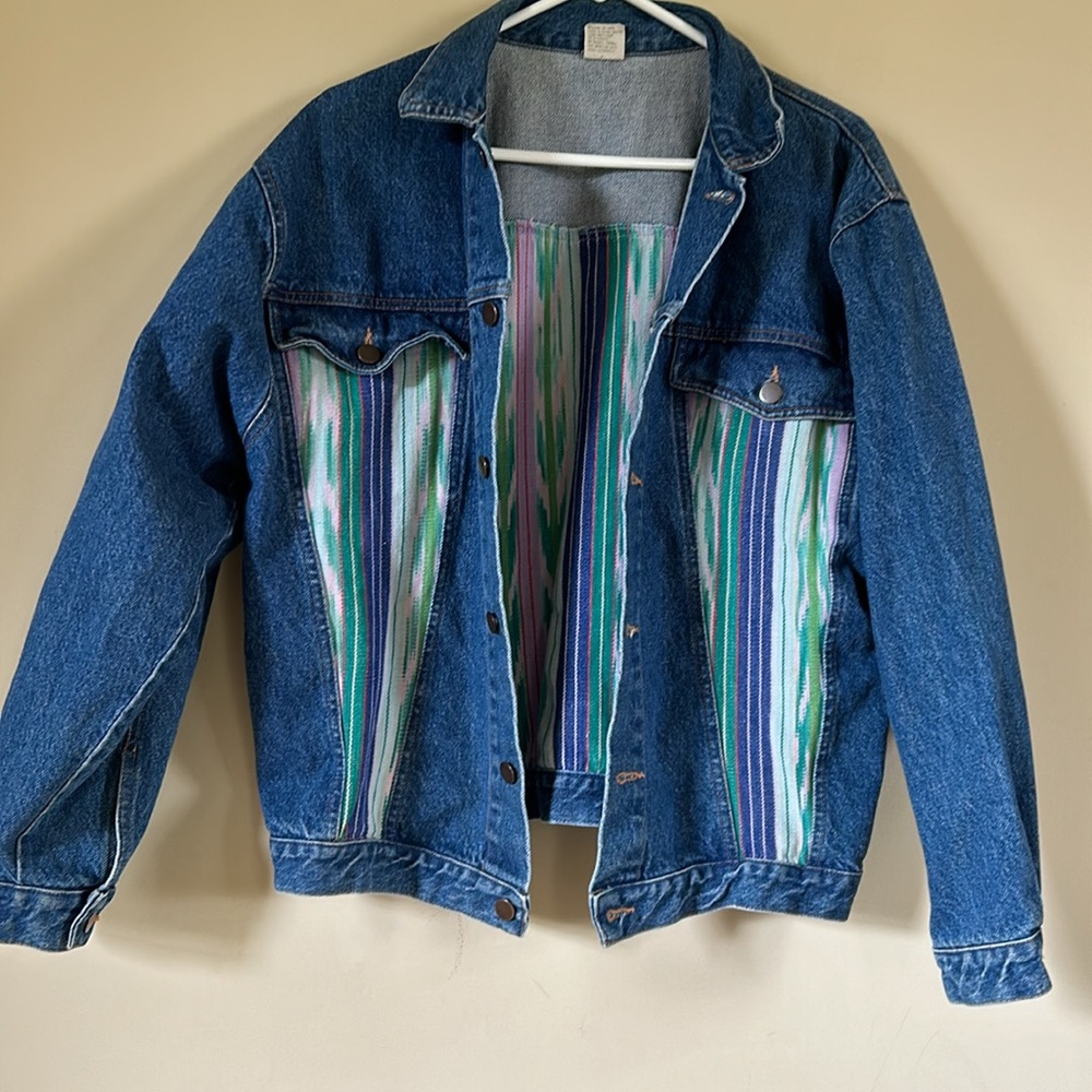Vintage handmade art Jean jacket